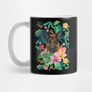 Tropical Red German Shepherd Dog Mug